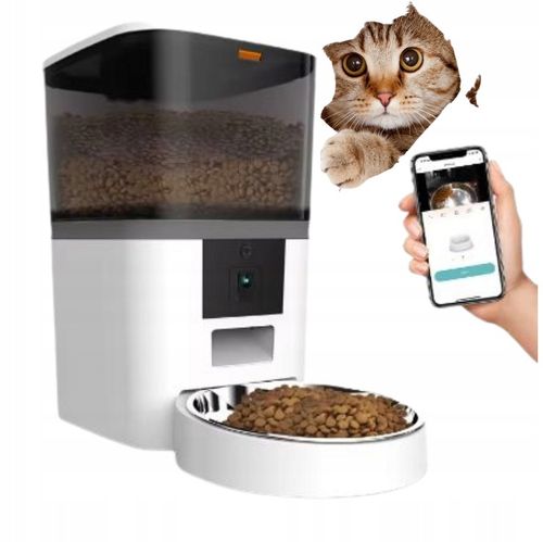 AUTOMATYCZNY PODAJNIK 6L Z KAMERĄ HD1080p Wi-Fi DOZOWNIK KARMY DLA PSA KOTA na Arena.pl
