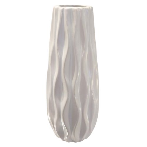 WAZON NA KWIATY BIAŁY FLAKON CERAMICZNY DEKORACYJNY NOWOCZESNY 24 cm na Arena.pl