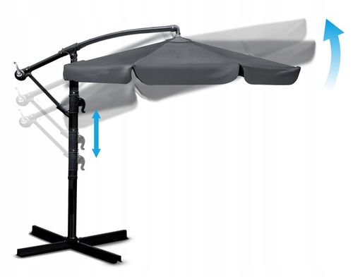 Parasol ogrodowy duży składany z wysięgnikiem pokrowiec 8 segmentów Ø 350cm na Arena.pl