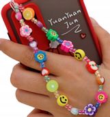 Zawieszka brelok Smycz do telefonu koraliki perły  F137_DDD