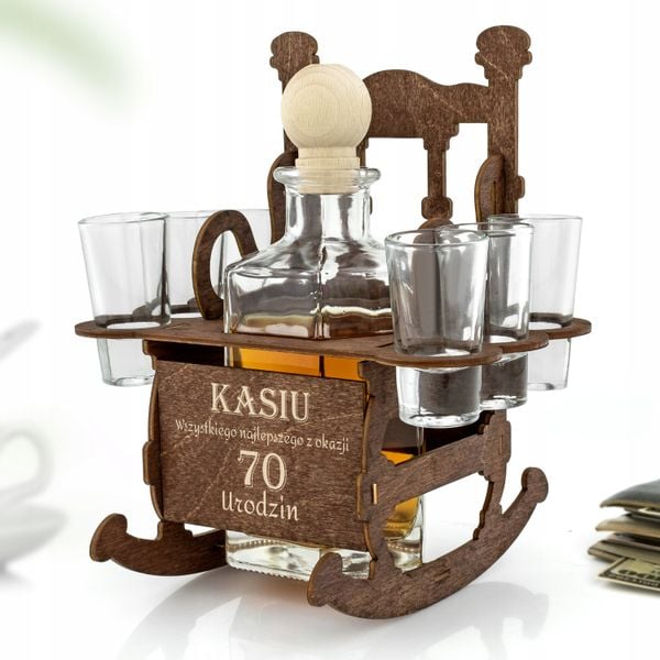 Zestaw KARAFKA kieliszki prezent na 70 urodziny zdjęcie 5