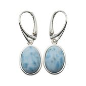 Kolczyki - Larimar owal i srebro 2