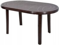 OGRODOWY STÓŁ MOCNY DUŻY OWALNY STOLIK BRĄZOWY STÓŁ