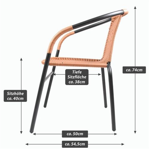 Krzesło ogrodowe bistro, sztaplowane, szary/naturalny na Arena.pl