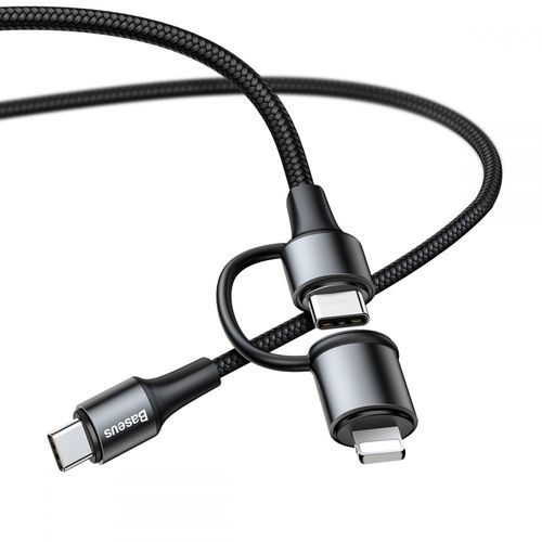 BASEUS 2IN1 TYPE-C TO TYPE-C & LIGHTNING CABLE 100CM BLACK na Arena.pl