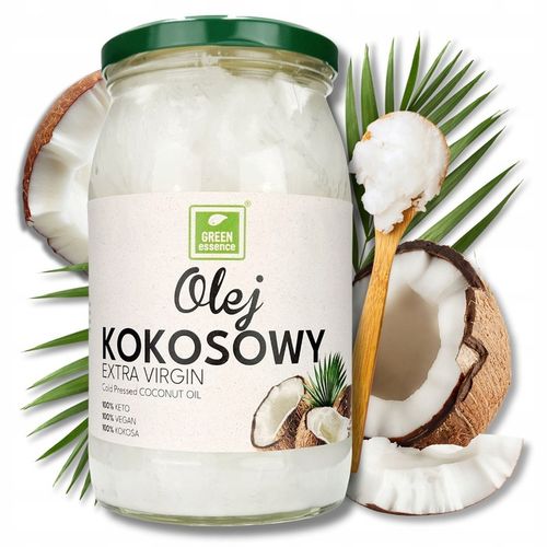 OLEJ KOKOSOWY nierafinowany extra virgin 900ml extra tłoczony na zimno na Arena.pl