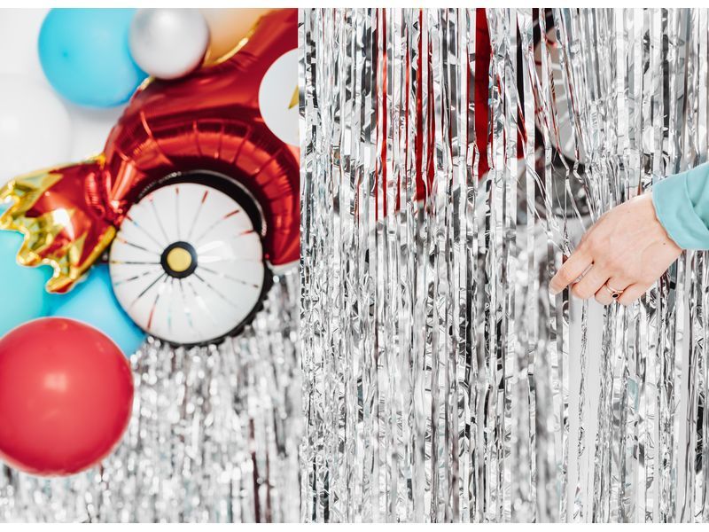 Kurtyna imprezowa, srebrna, 100 cm x 200 cm zdjęcie 7