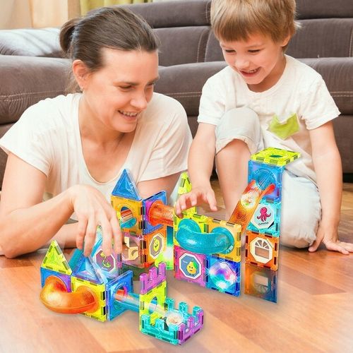 KLOCKI MAGNETYCZNE KONSTRUKCYJNE TOR KULKOWY RAINBOW MAGNETIC TILES PANELE na Arena.pl