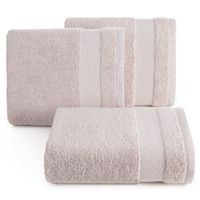 Ręcznik frotte z kolorową bordiurą NESSY 30X50 pudrowy róż