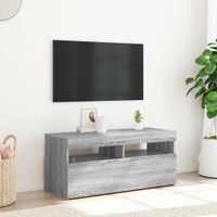Szafka pod TV z oświetleniem LED, szary dąb sonoma, 90x35x40 cm
