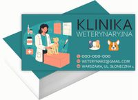 Wizytówki firmowe 100szt RÓŻNE WZORY do wyboru KLINIKA WETERYNARYJNA