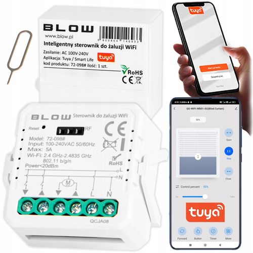 STEROWNIK DO ŻALUZJI WIFI TUYA MODUŁ WŁĄCZNIK DOPUSZKOWY RF SMART MINI na Arena.pl