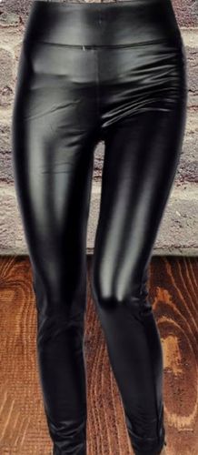 SPODNIE SKÓRZANE LEKKO OCIEPLONE MIĘKKIE CZARNE 3/4XL z wysokim stanem na Arena.pl