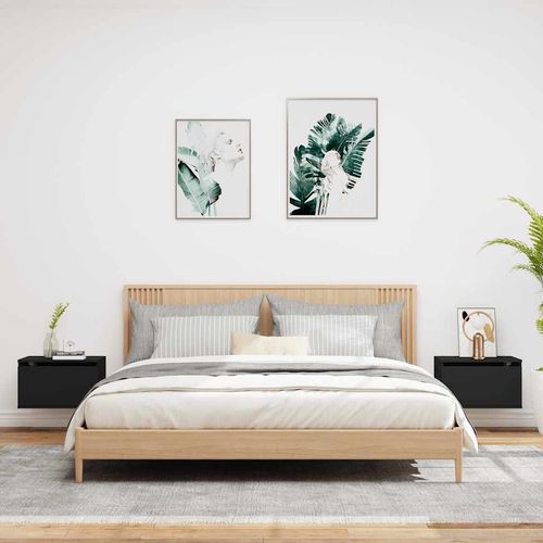 Wiszące szafki nocne z LED, 2 szt., czarne na Arena.pl