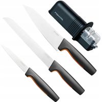 FISKARS ZESTAW KOMPLET 3 NOŻY DO CHLEBA WARZYW SZEFA KUCHNI FF + OSTRZAŁKA