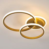 Lampa Sufitowa LED Okrągła Ring Żyrandol Złoty Nowoczesny 42W 3000K