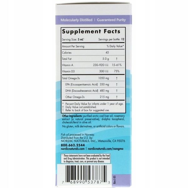 Nordic Naturals Baby's DHA z witaminą D3 60 ml zdjęcie 1