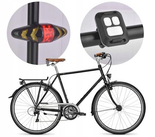 LAMPKA LED Tylna Rowerowa do Roweru Tył KIERUNKOWSKAZY Sterowana Pilotem na Arena.pl