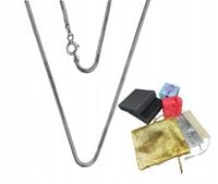 Stylowy Łańcuszek Srebrny Rodowany Żmijka Linka Naszyjnik 55 cm x 1.5 mm