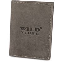 Portfel skórzany męski pionowy Wild Tiger - ciemnoszary