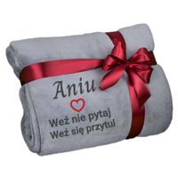DUŻY CIEPŁY MIĘKKI KOC 200 x 220 PREZENT DLA KOBIETY HAFT IMIĘ