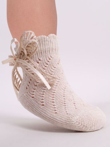 Skarpety dziewczęce ażurowe z kokardką 3PAK 17-19 YOCLUB na Arena.pl