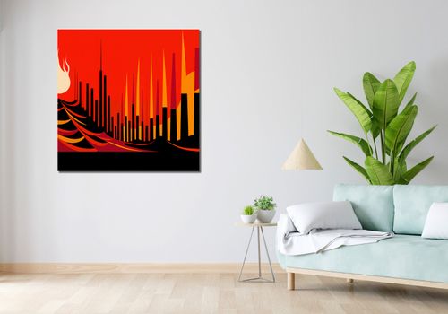 Obraz 100x100cm Miejski Krwisty Ogień na Arena.pl