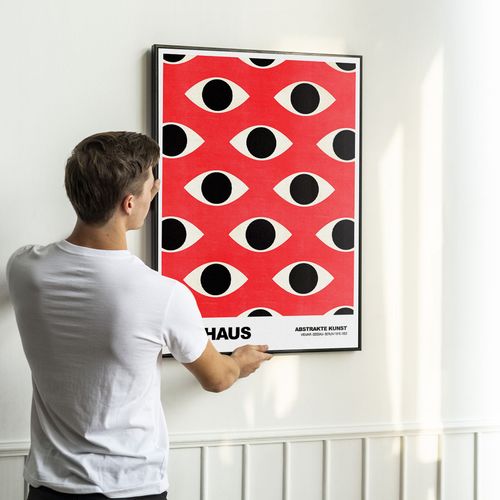 Plakat w ramie bauhaus oczy pattern 21x30 cm w czarnej ramie na Arena.pl