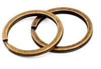 Kółka Płaskie Klucze do Breloka Antique Bronze Postarzany brąz Mocne 2 szt