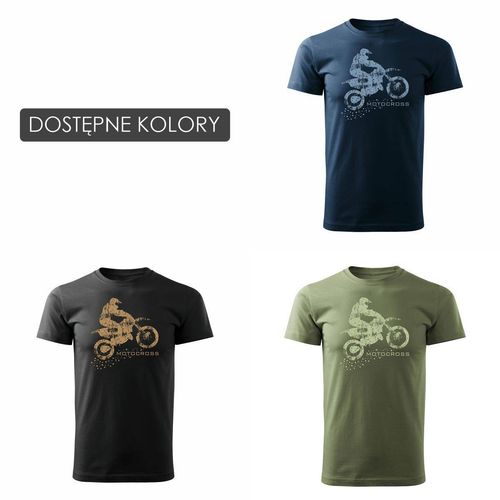 Koszulka motocross z motocrossem motocykl cross męska czarna REGULAR S na Arena.pl