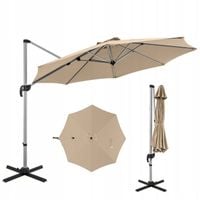 Okrągły parasol ogrodowy 339 cm beżowy