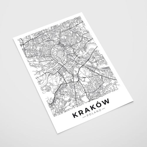 Plakat mapa plan miasta Kraków 61x91 cm na Arena.pl
