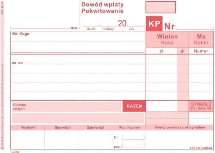 kp dowód wpłaty a6 401-5 zdjęcie 2