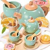 MONTESSORI Drewniany serwis dla dzieci zestaw do herbaty kawy filiżanki