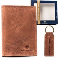 Peterson pionowy portfel męski skóra naturalna