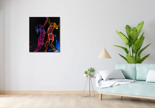 Obraz 60x70cm Mecz W Kosza na Arena.pl