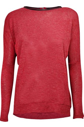 Bordowa Luźna Bluzka Zip - 40 / L na Arena.pl