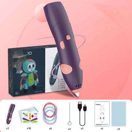 długopis drukarka 3d pen bezpieczny zestaw + wzory fioletowy na Arena.pl