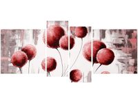 120CM 55 OBRAZ 4 ELEM ABSTRAKCYJNE DMUCHAWCE CZERWIENI ŚCIENNY