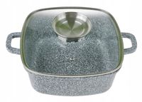 GARNEK MARMUROWY Ceramiczny Kwadratowy 18cm Brytfanna Indukcja 2,3l 3900