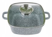 GARNEK MARMUROWY Ceramiczny Kwadratowy 18cm Brytfanna Indukcja 2,3l 3900