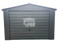 Garaż blaszany 3,5x7m  Brama - drzwi - rynny  Antracyt Dach GP234