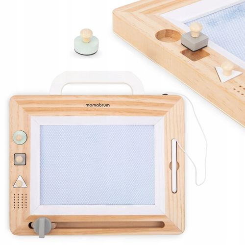 Drewniany Magnetyczny Znikopis z Pieczątkami - Tablica do Rysowania Tablet na Arena.pl