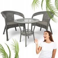 ZESTAW MAS-RS-GR SZARY 2 KRZESŁA +STOLIK