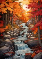 Plakat 40x55cm Jesienne Wodospady