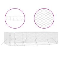 Kojec zewnętrzny dla psa, srebrny, 8x4x2 m, stal galwanizowana