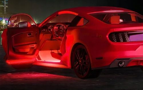 TAŚMA LED DO SAMOCHODU Z PILOTEM OŚWIETLENIE AUTA RGB 5050 DO WNĘTRZA USB na Arena.pl