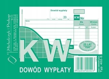 KW DOWÓD WYPŁATY A6 402-5 zdjęcie 1