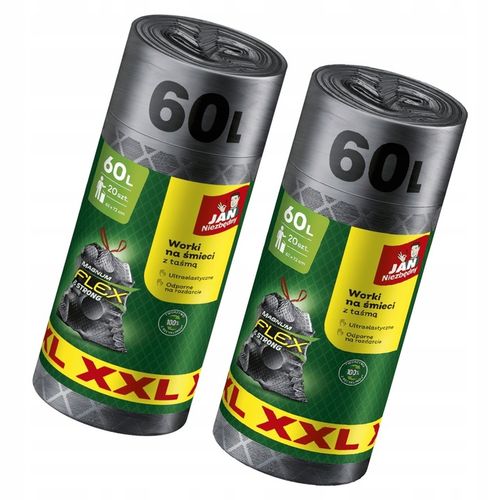 WORKI NA ŚMIECI Z TAŚMĄ JAN NIEZBĘDNY MAGNUM FLEX XXL 60L 40SZT UNIWERSALNE na Arena.pl