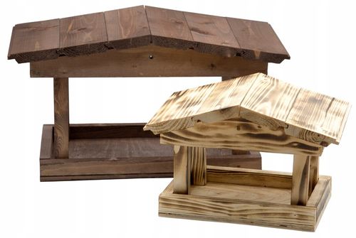 DUŻY KARMNIK DREWNIANY BUDKA NA KARMA KULE ZIARNO DLA DZIKICH PTAKÓW XL na Arena.pl